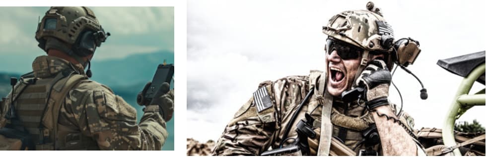 Amphenol PCD Solutions portées par des soldats